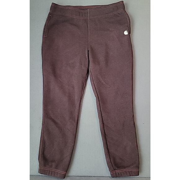 Carhartt Maroon Women's Relaxed Fit Midweight Tapered Sweatpants Size Large - Picture 1 of 11